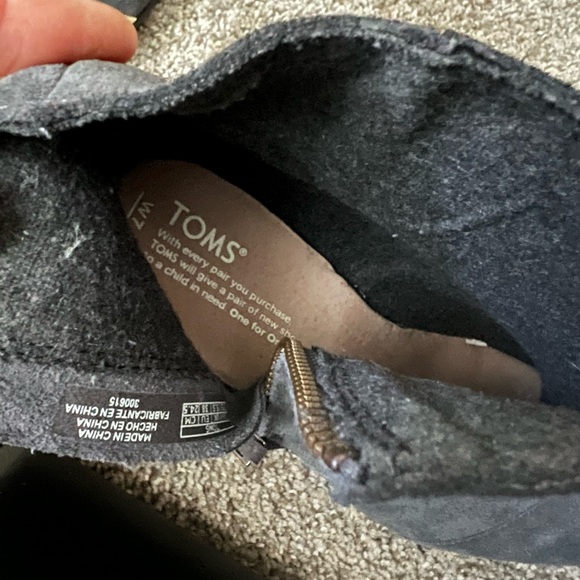 Toms grey suede wedge bootie women’s size 7.5 - Picture 5 of 6
